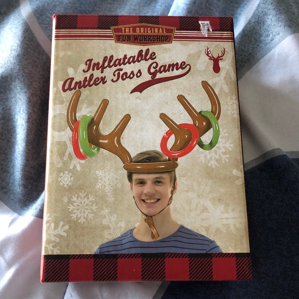 Inflatable antler toss novelty game